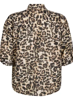 Locker sitzendes Shirt mit Tierprint und Brusttaschen