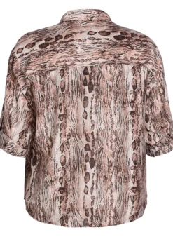 Locker sitzendes Shirt mit Tierprint und Brusttaschen