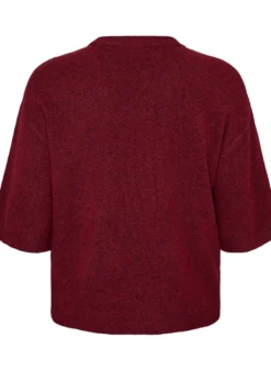 Locker sitzende Strickshirt mit kurzen Ärmeln