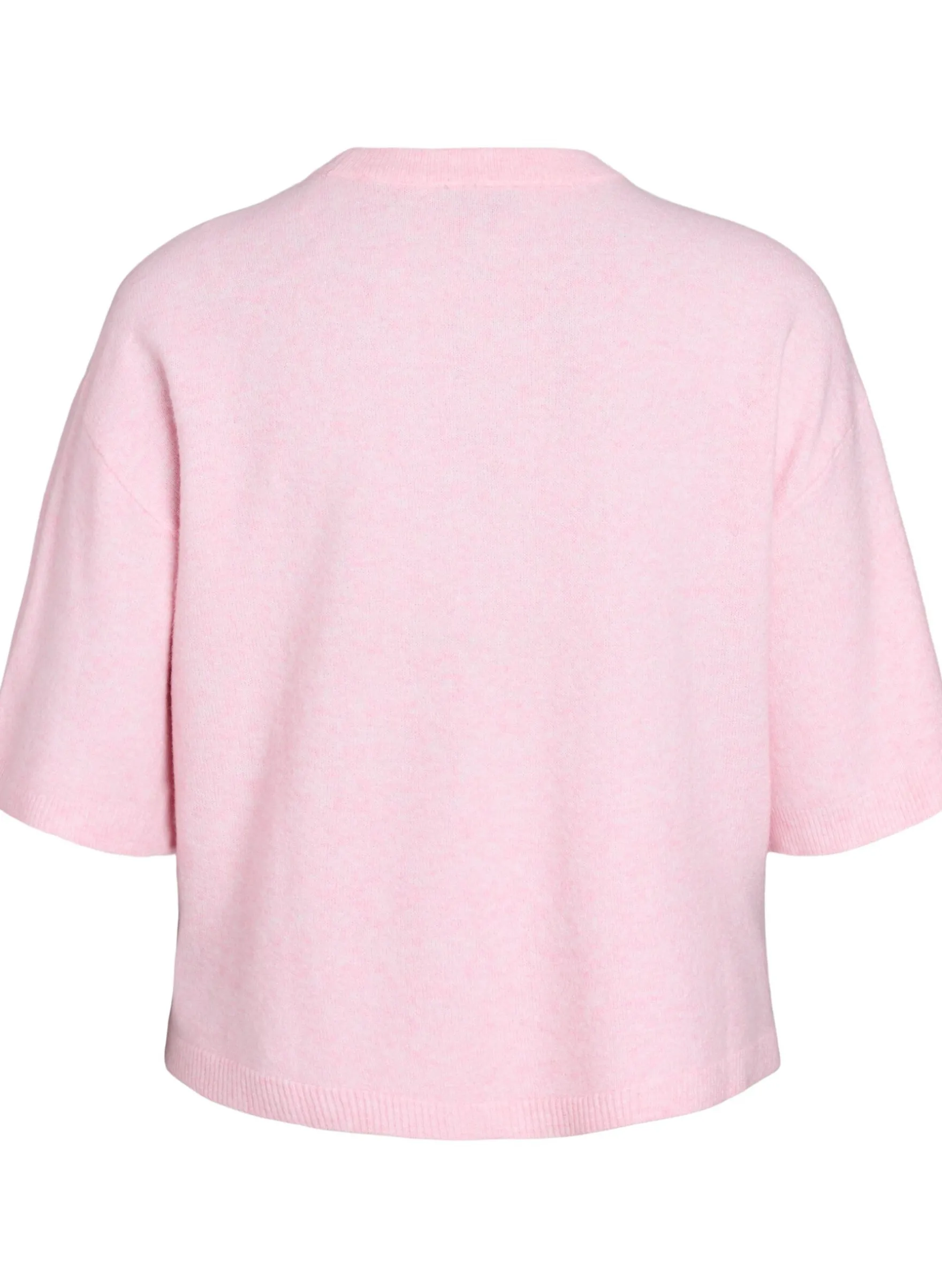 Locker sitzende Strickshirt mit kurzen Ärmeln