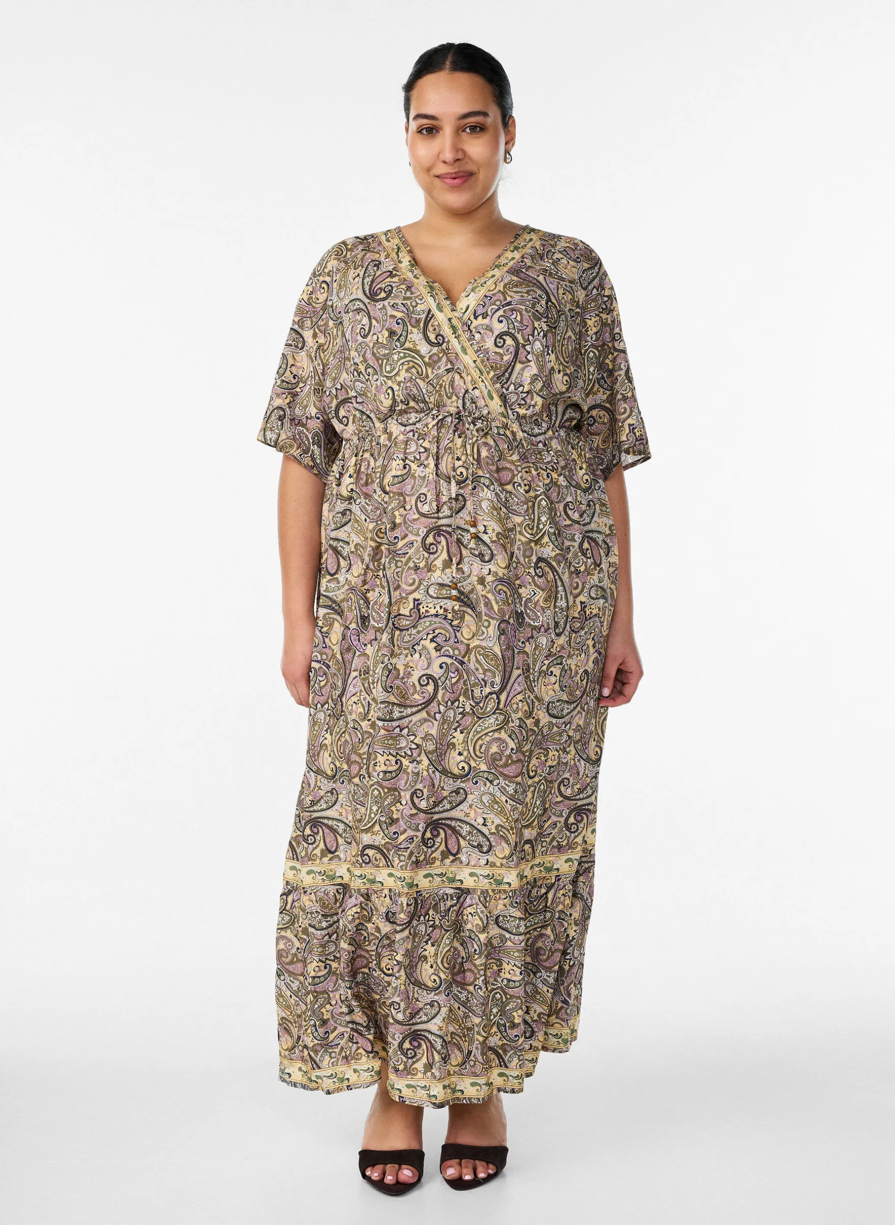Maxikleid aus Viskose mit Paisleymuster