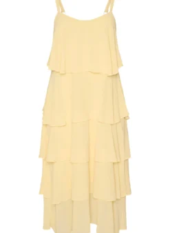 Maxikleid mit Rüschen-Volants und abnehmbarem Cape
