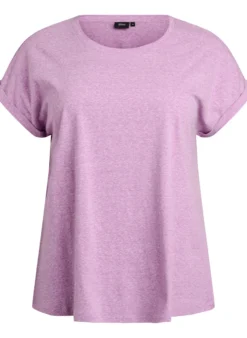 Melange T-Shirt mit kurzen Ärmeln