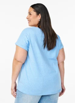 Melange T-Shirt mit kurzen Ärmeln