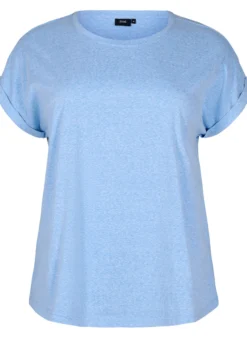 Melange T-Shirt mit kurzen Ärmeln