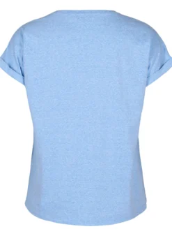 Melange T-Shirt mit kurzen Ärmeln