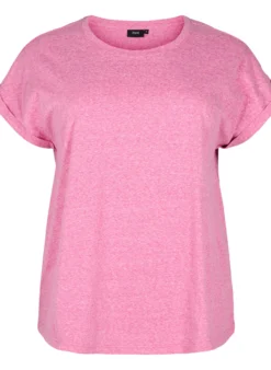 Melange T-Shirt mit kurzen Ärmeln