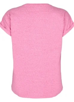 Melange T-Shirt mit kurzen Ärmeln