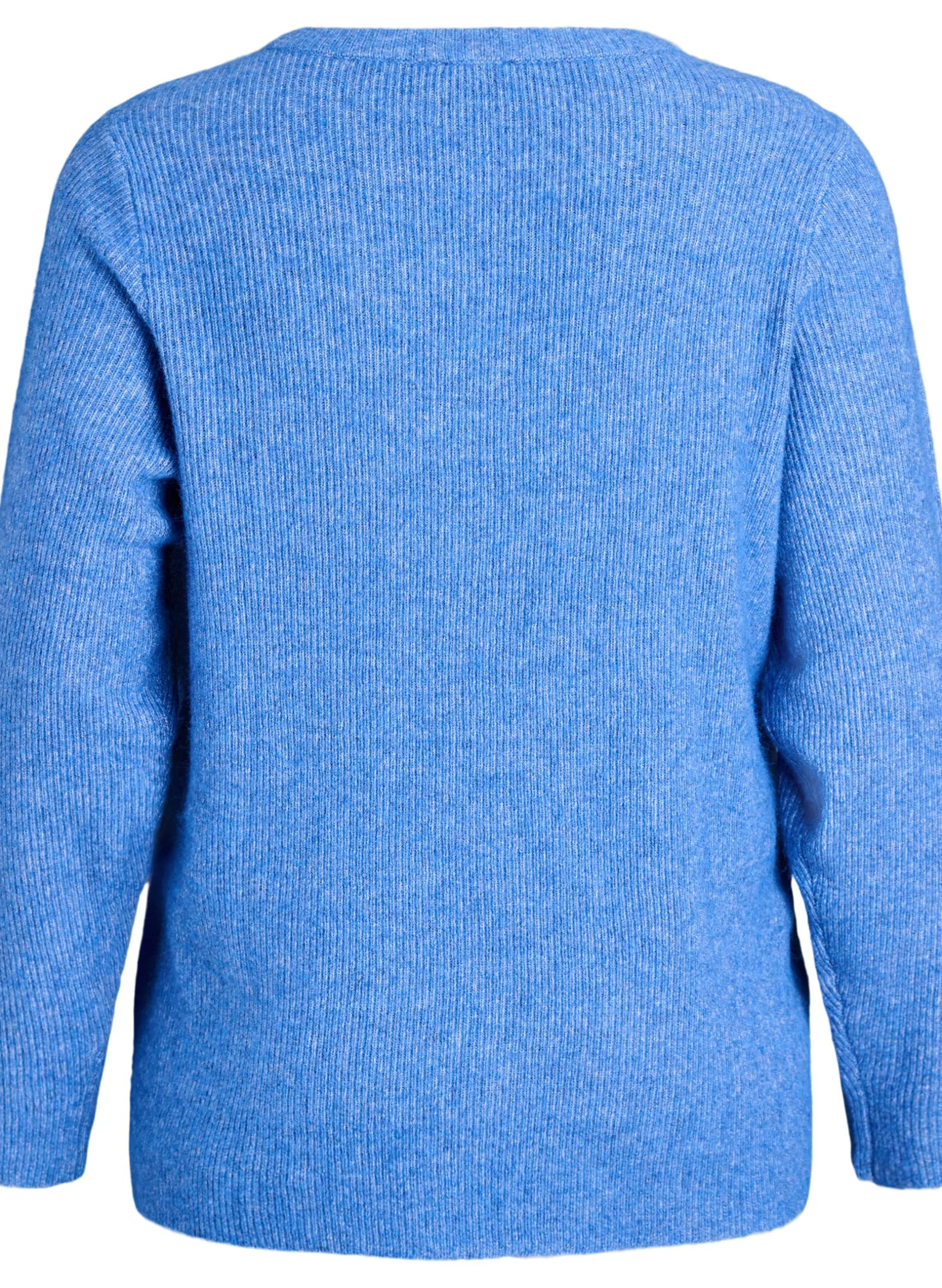 Melierte Strickbluse mit Rundhalsausschnitt
