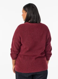 Melierte Strickbluse mit Rundhalsausschnitt