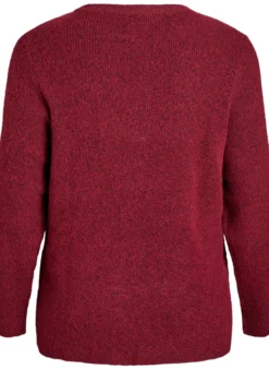 Melierte Strickbluse mit Rundhalsausschnitt