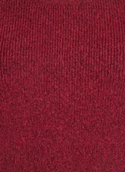 Melierte Strickbluse mit Rundhalsausschnitt