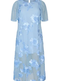 Mesh-Kleid mit floralen Applikationen