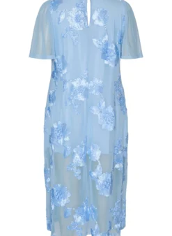 Mesh-Kleid mit floralen Applikationen