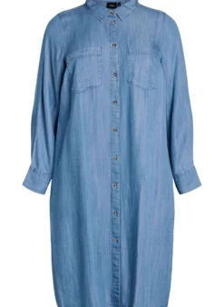 Midi-Hemdblusenkleid aus weichem Lyocell-Denim