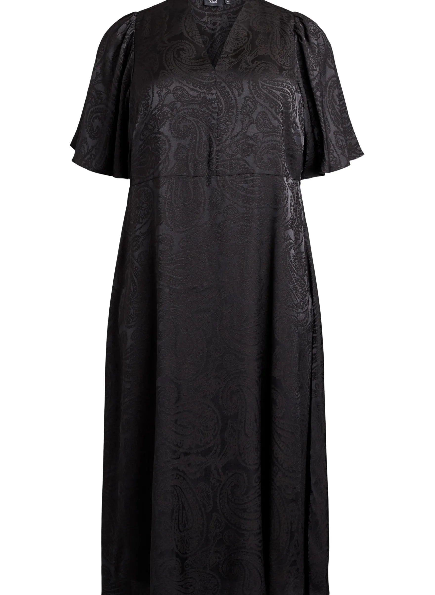 Midikleid aus Jacquard mit Paisleymuster und Flügelärmeln