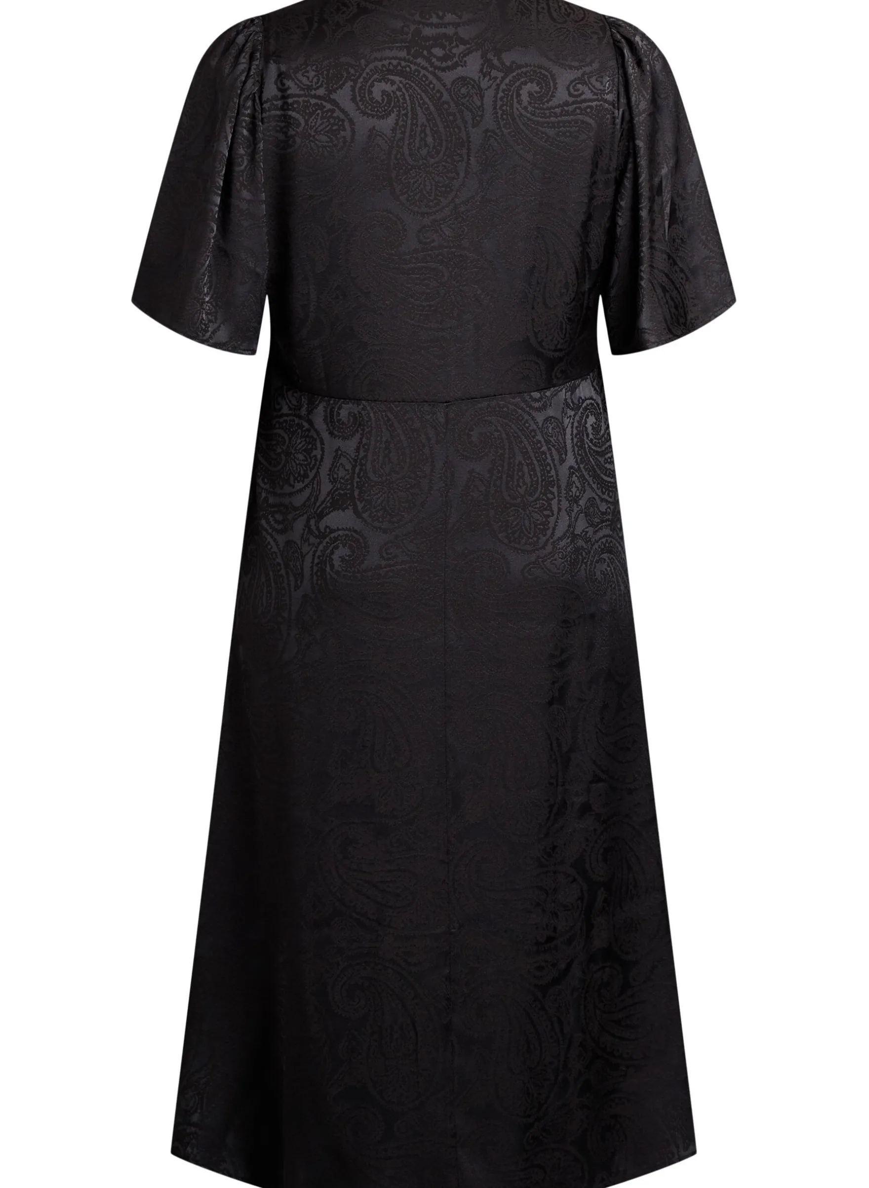 Midikleid aus Jacquard mit Paisleymuster und Flügelärmeln