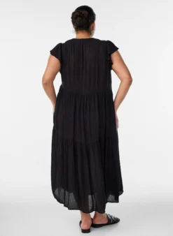 Midikleid aus Viskose mit Rüschenärmeln
