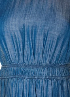 Midikleid in Jeans-Optik mit Gummizug in der Taille