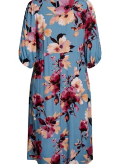 Midikleid mit geblümtem Print und 3/4-Ärmeln