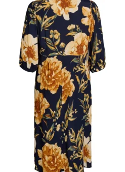 Midikleid mit geblümtem Print und 3/4-Ärmeln