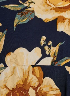 Midikleid mit geblümtem Print und 3/4-Ärmeln