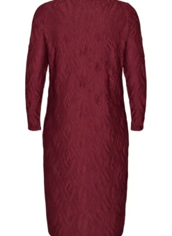 Midikleid mit gewellter Struktur und langen Ärmeln