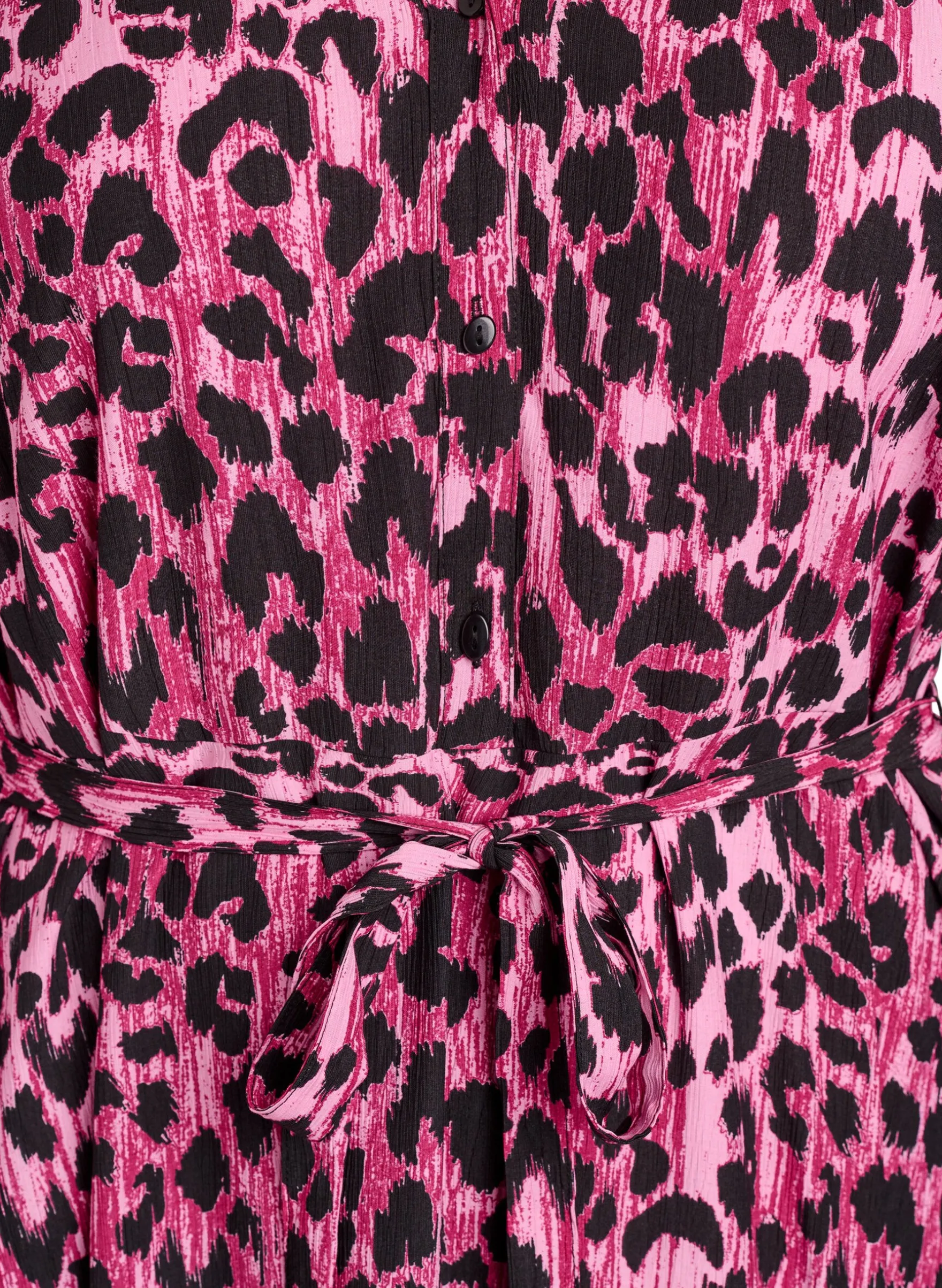 Midikleid mit Knopfleiste und Bindegürtel