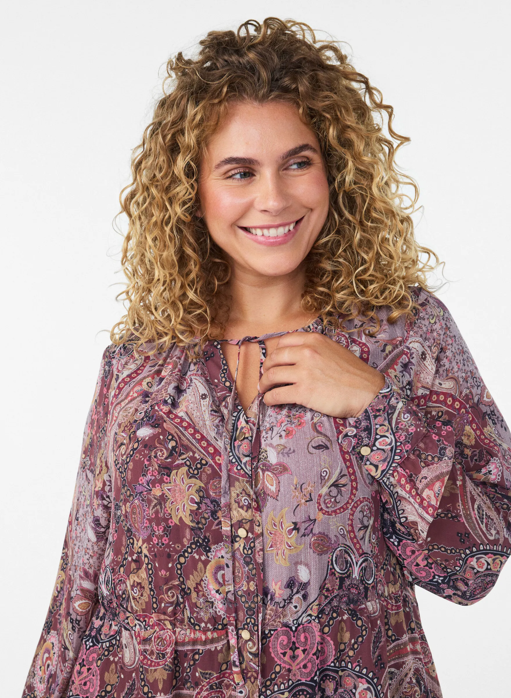 Midikleid mit Paisley-Muster und elastischem Bund