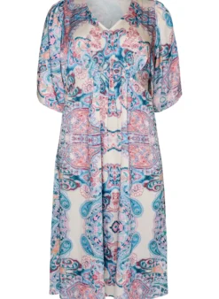 Midikleid mit Paisleymuster und Satin-Optik