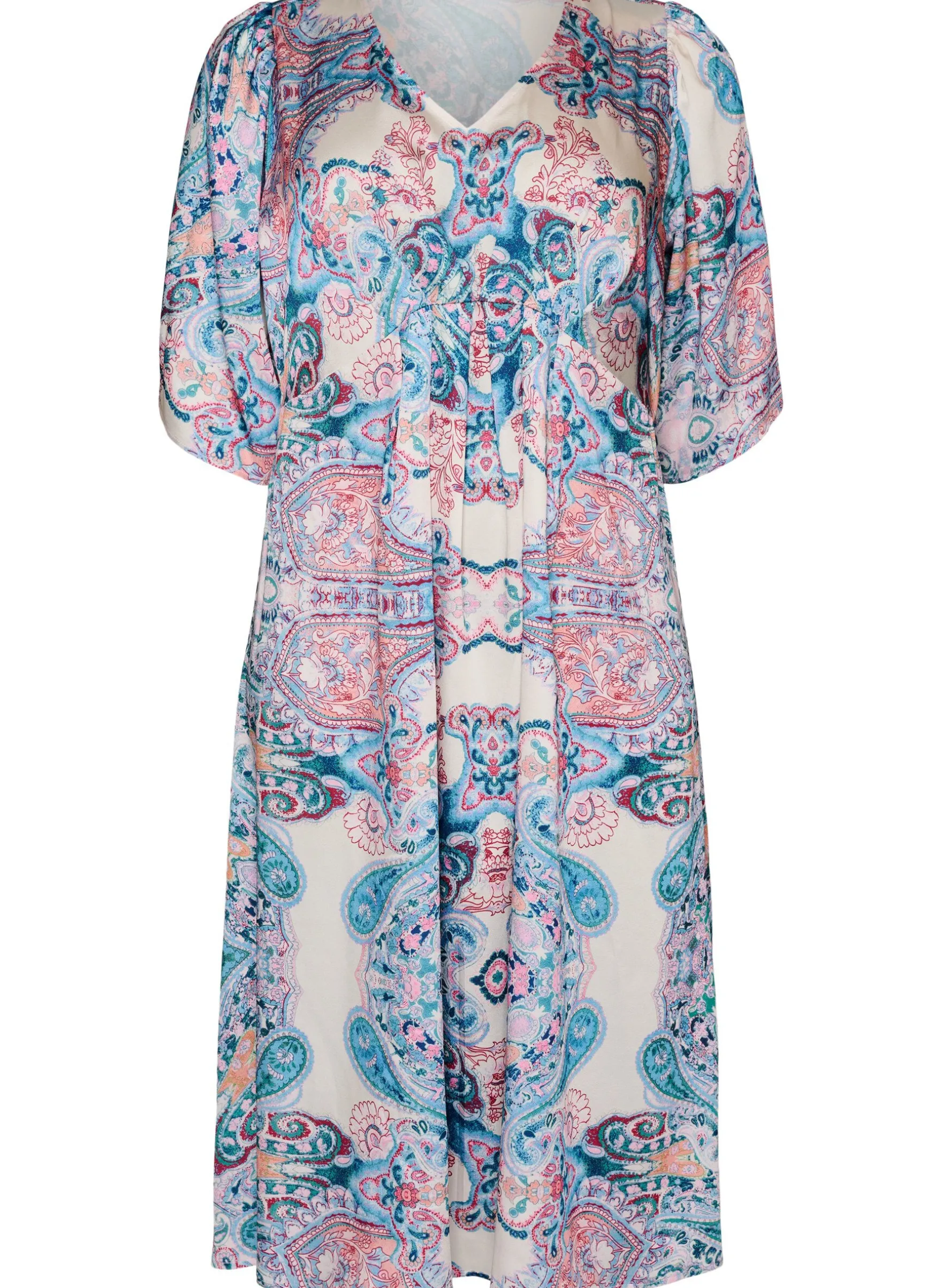 Midikleid mit Paisleymuster und Satin-Optik