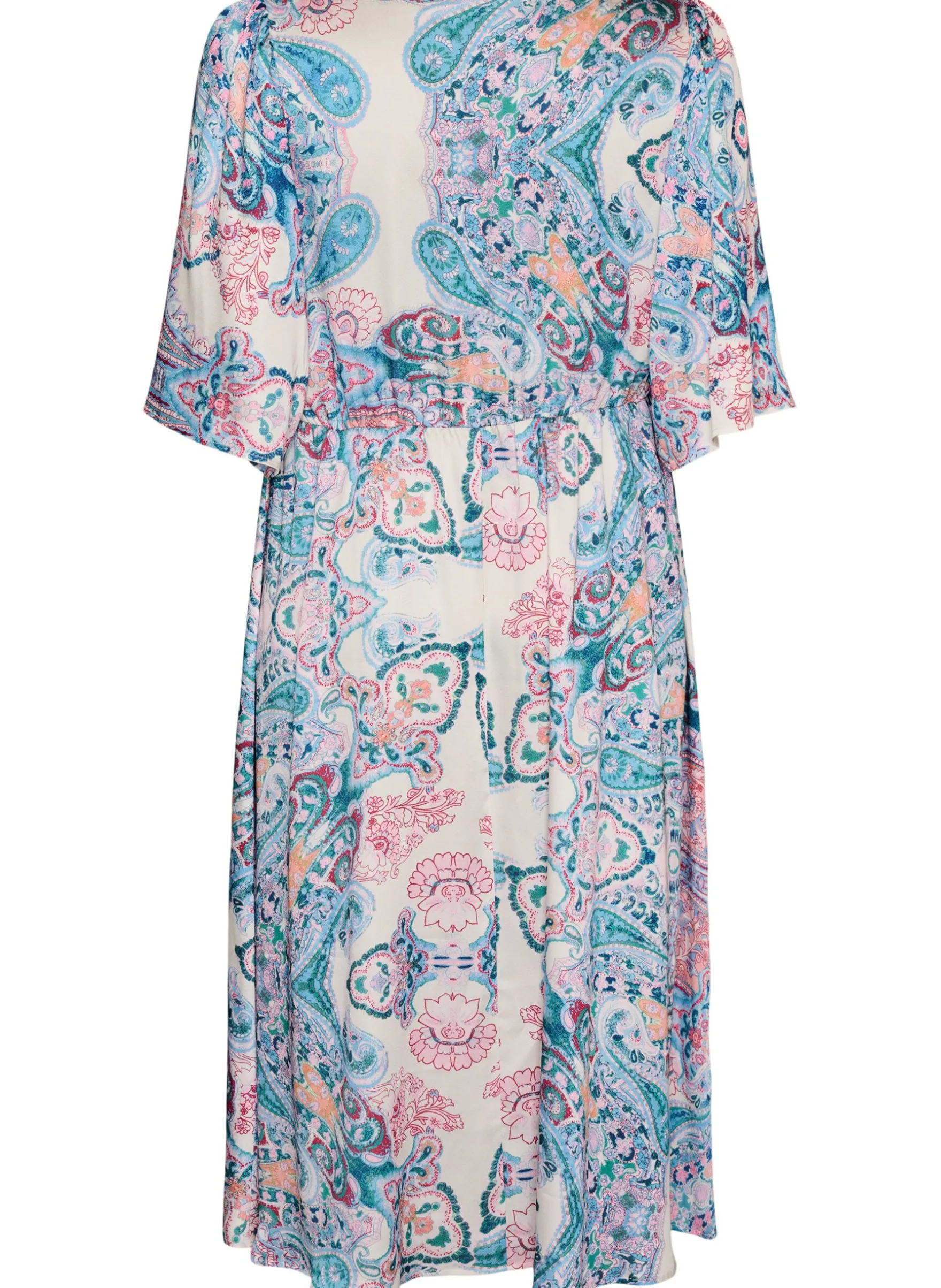 Midikleid mit Paisleymuster und Satin-Optik