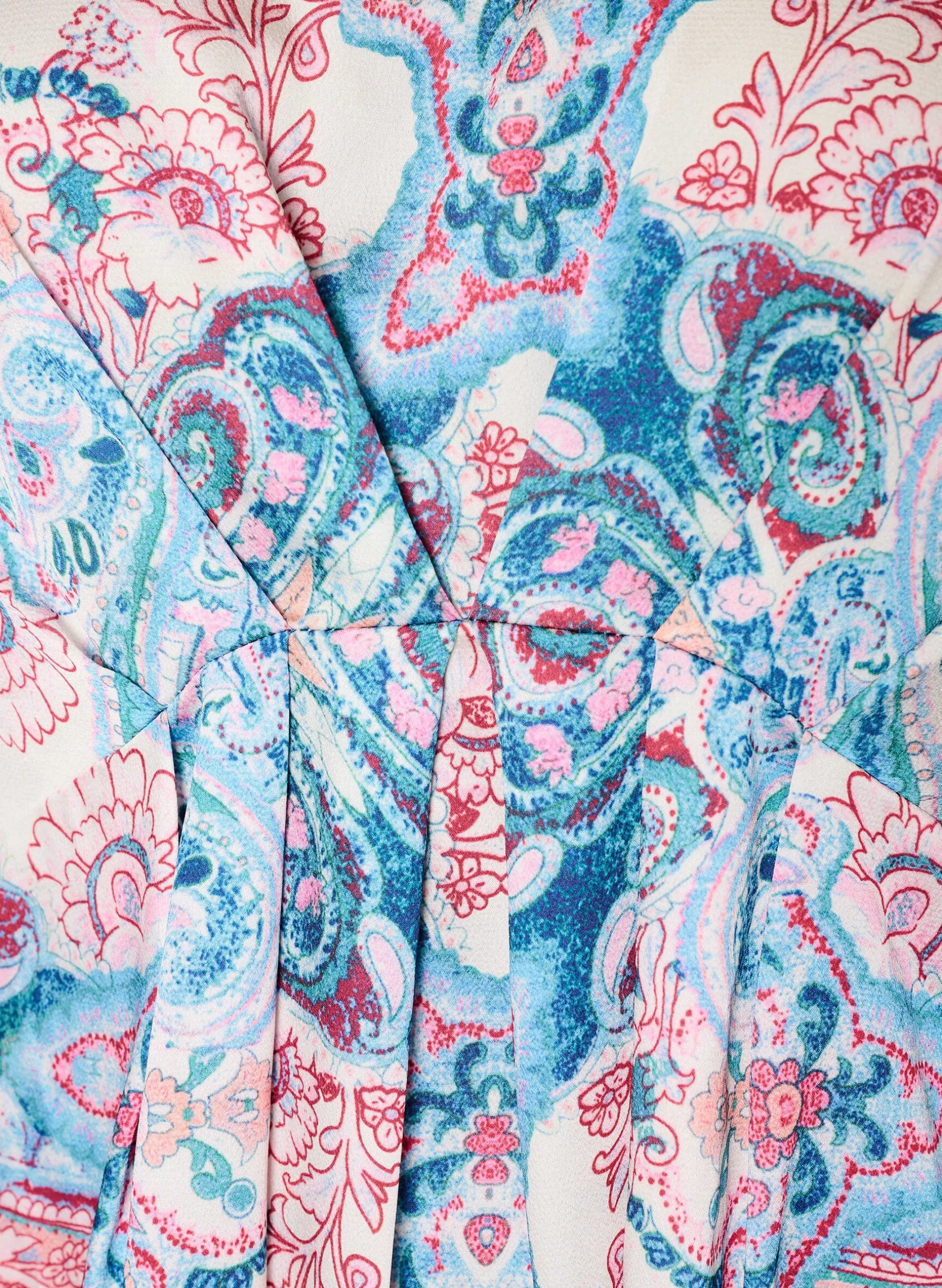 Midikleid mit Paisleymuster und Satin-Optik