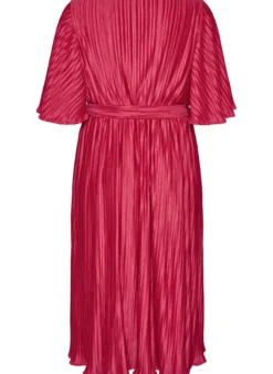 Midikleid mit Plisseefalten und Fledermausärmeln