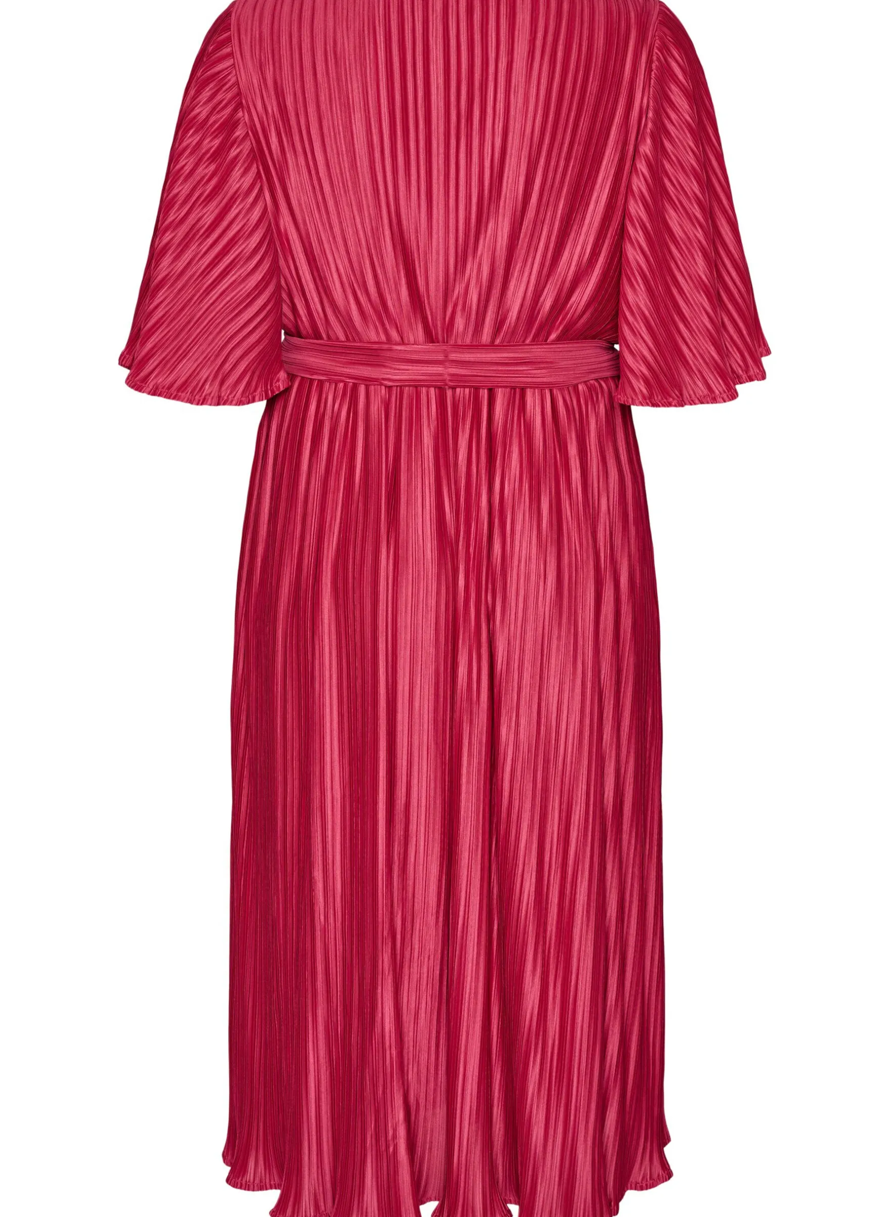 Midikleid mit Plisseefalten und Fledermausärmeln