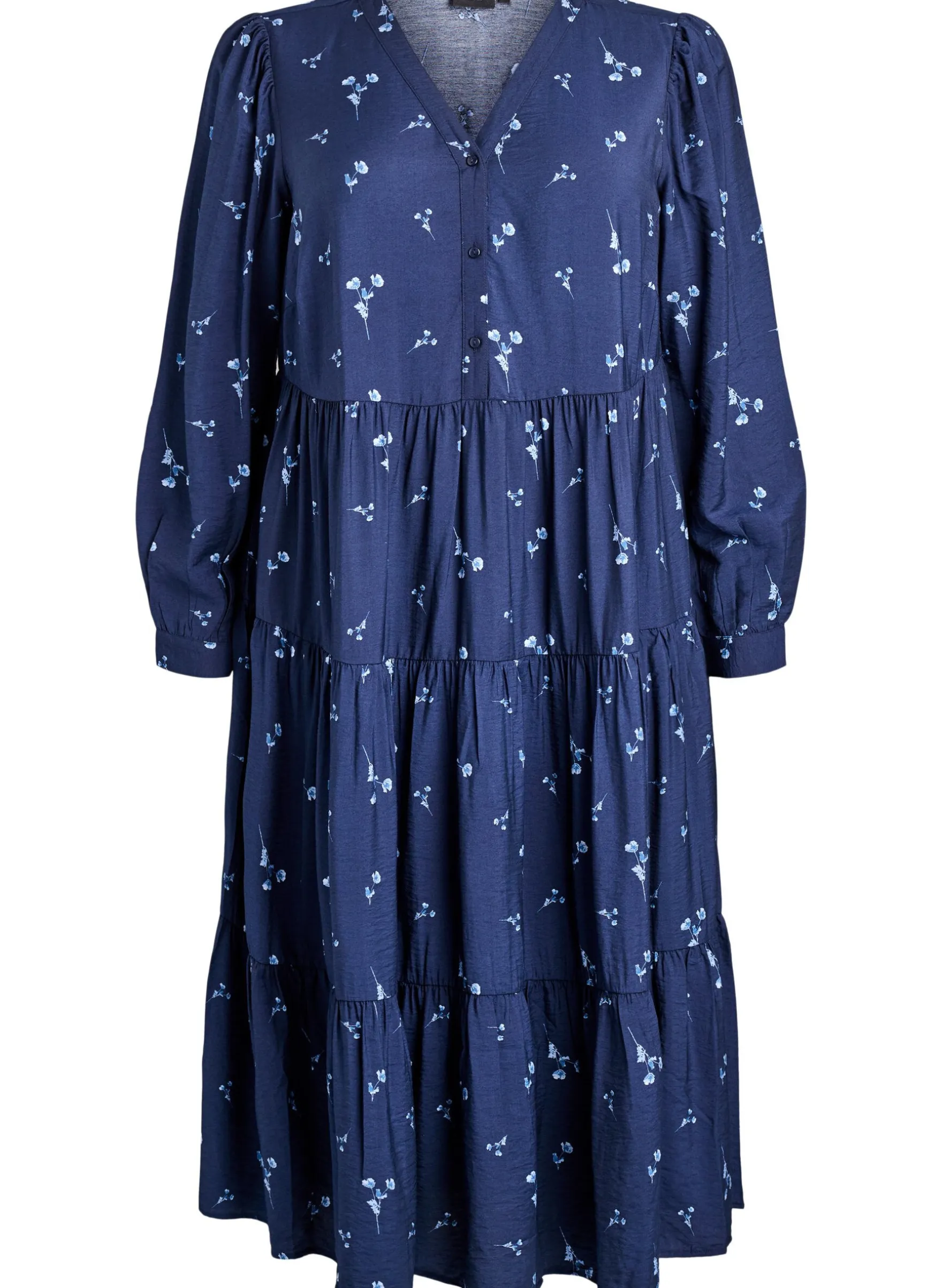 Midikleid mit V-Ausschnitt und A-Linienform