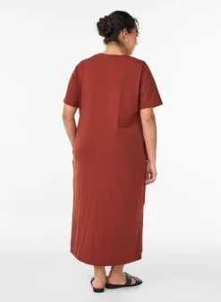 Midi-T-Shirtkleid mit V-Ausschnitt