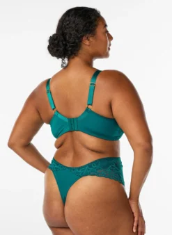 Mikrofaser-String mit Spitze und normaler Taille