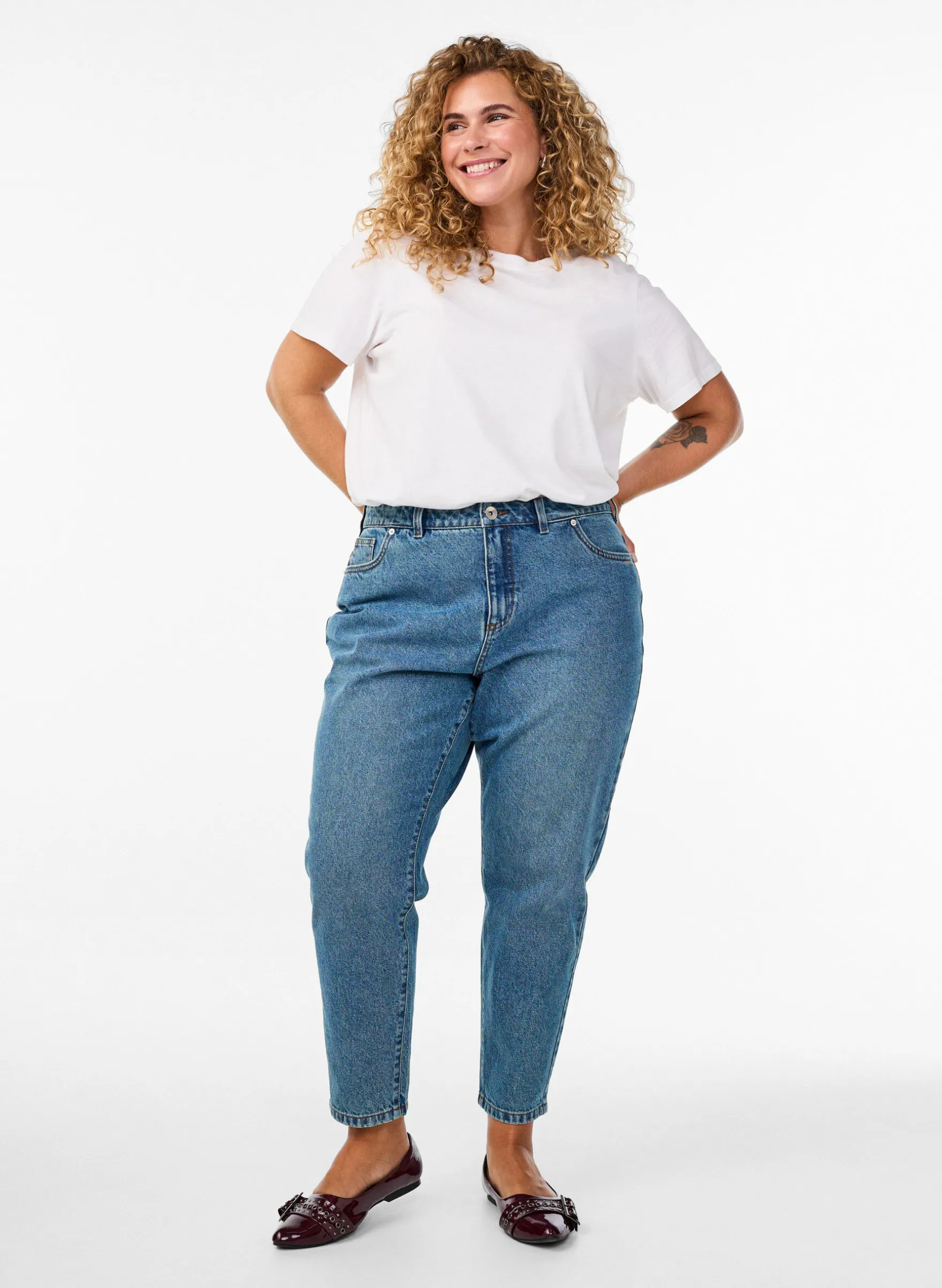 Mille Mom-Fit-Jeans mit hoher Taille