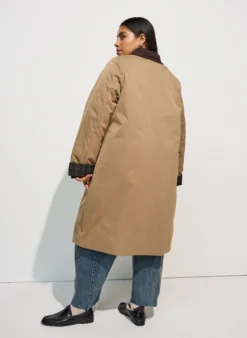 Mittellange Jacke mit Cordkragen
