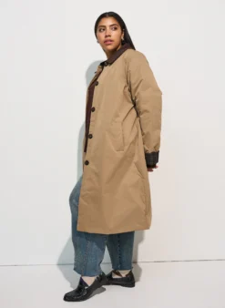 Mittellange Jacke mit Cordkragen