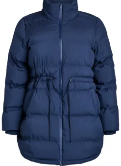 Mittellange Pufferjacke mit verstellbarer Taille