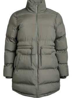 Mittellange Pufferjacke mit verstellbarer Taille