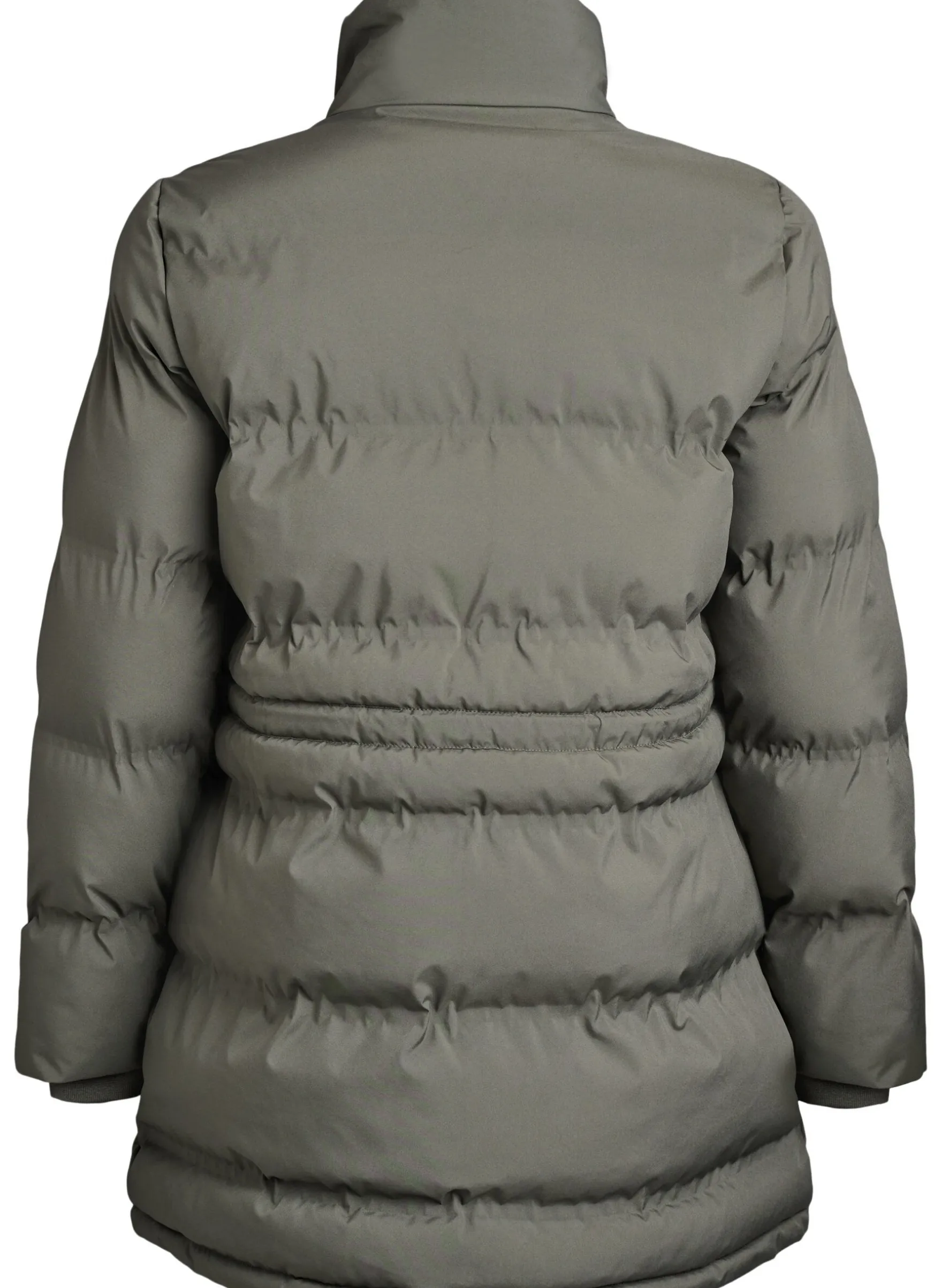 Mittellange Pufferjacke mit verstellbarer Taille