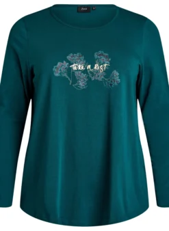 Nachtshirt aus Baumwolle mit Print auf der Vorderseite