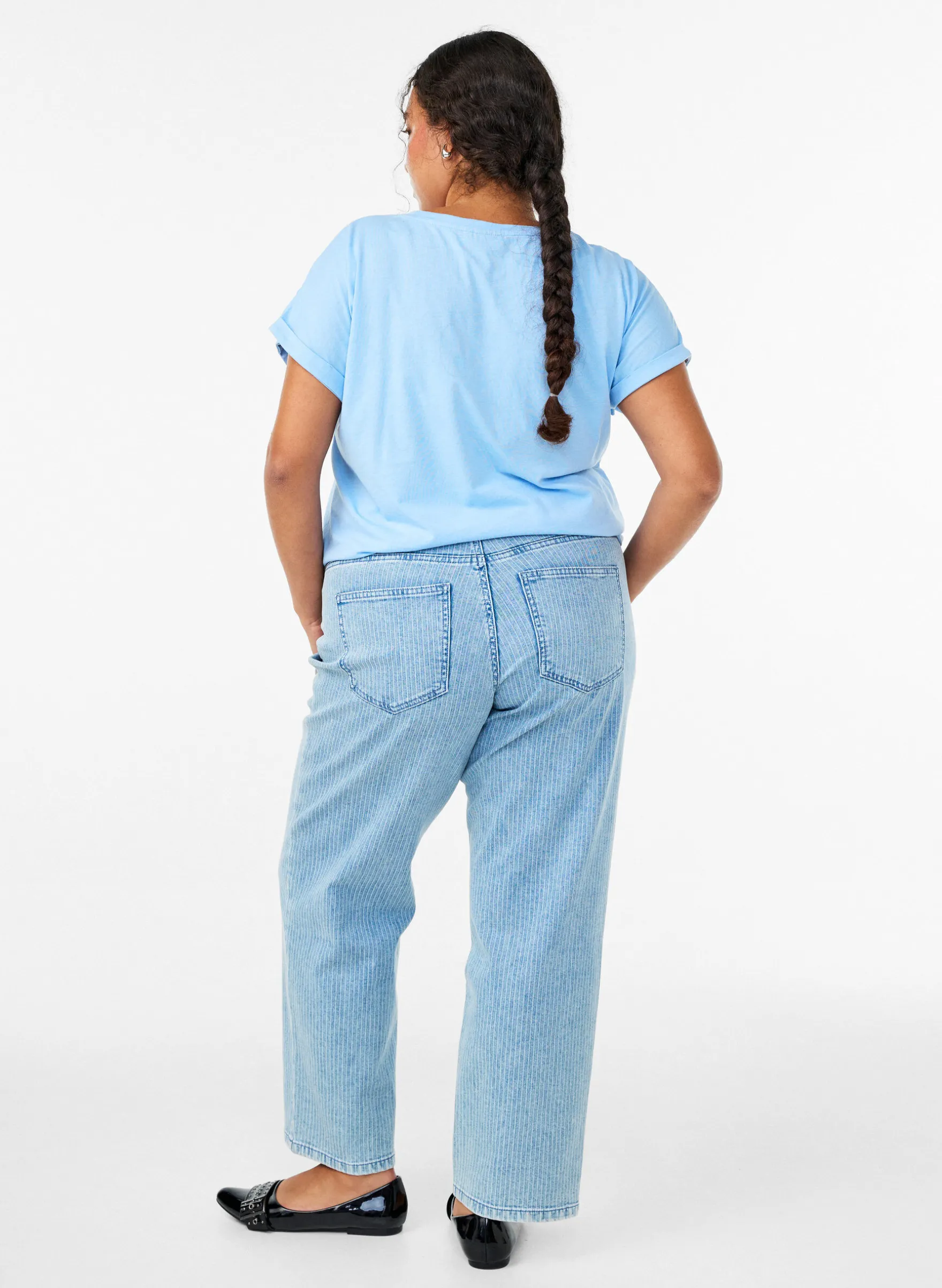Nadelstreifen-Jeans Kiana mit gerader Passform