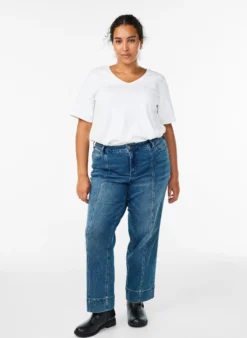 Nadelstreifen-Kiana-Jeans mit markanten Nähten