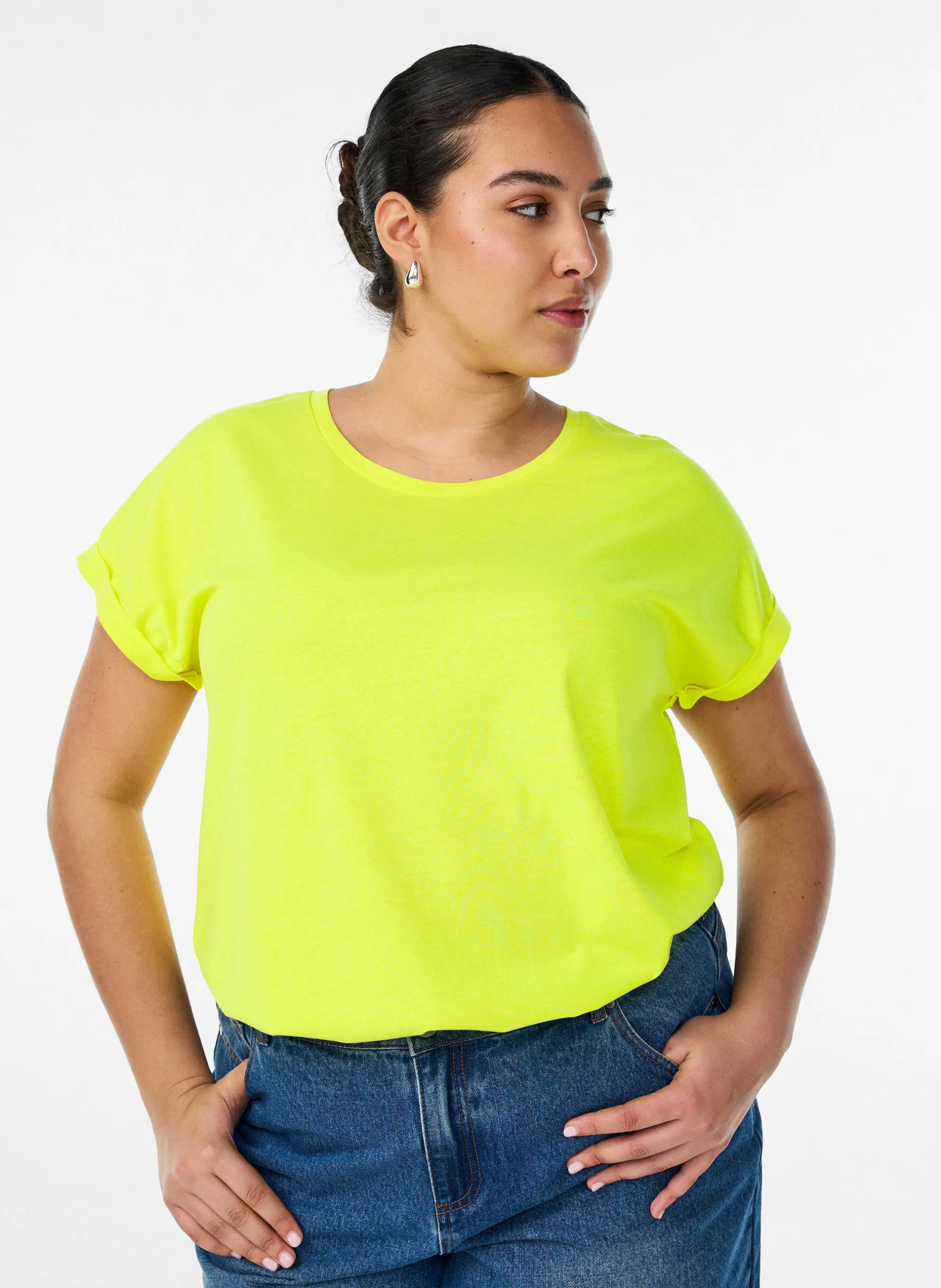 Neonfarbenes T-Shirt aus Baumwolle