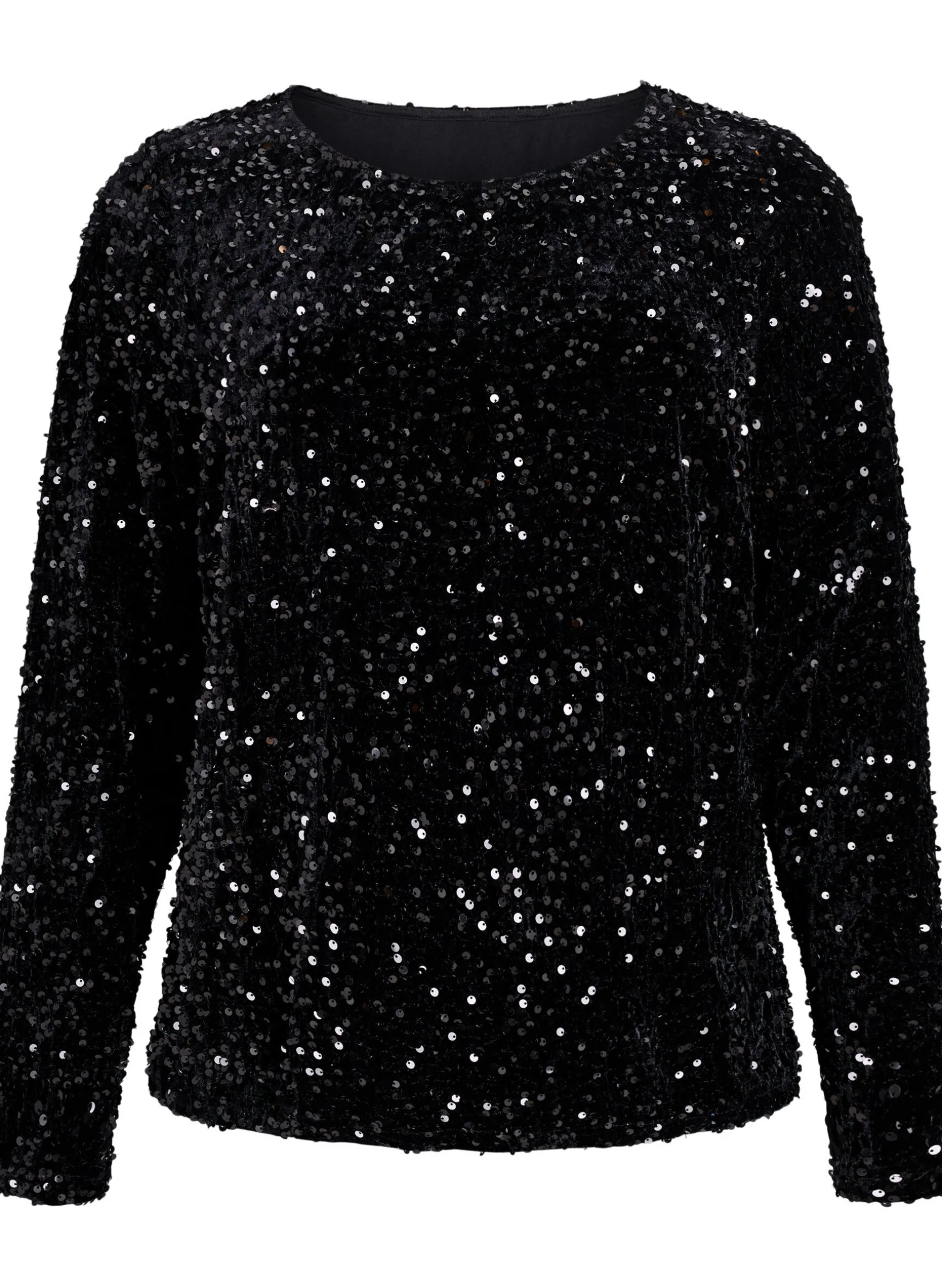 Paillettenbluse mit langen Ärmeln