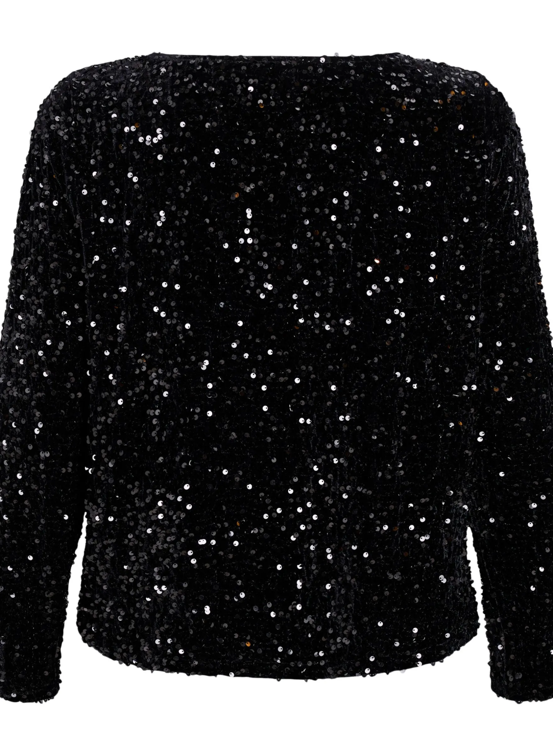 Paillettenbluse mit langen Ärmeln